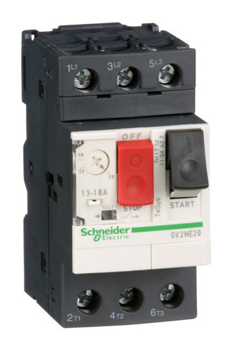 Силовой автомат для защиты двигателя Schneider Electric TeSys GV2 18А 3P, термомагнитный расцепитель