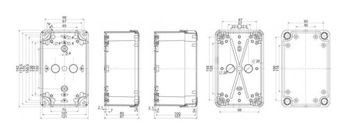 Корпус Schneider Electric THALASSA, 121x192x87мм, IP66, пластик