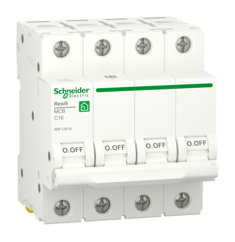 Автоматический выключатель Schneider Electric Resi9 4P 16А (C) 6кА, R9F12416