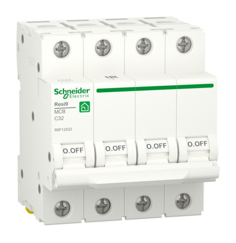 Автоматический выключатель Schneider Electric Resi9 4P 32А (C) 6кА, R9F12432