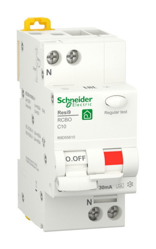 Дифавтомат Schneider Electric Resi9 1P+N 10А ( C ) 6 кА, 30 мА ( A ), R9D55610